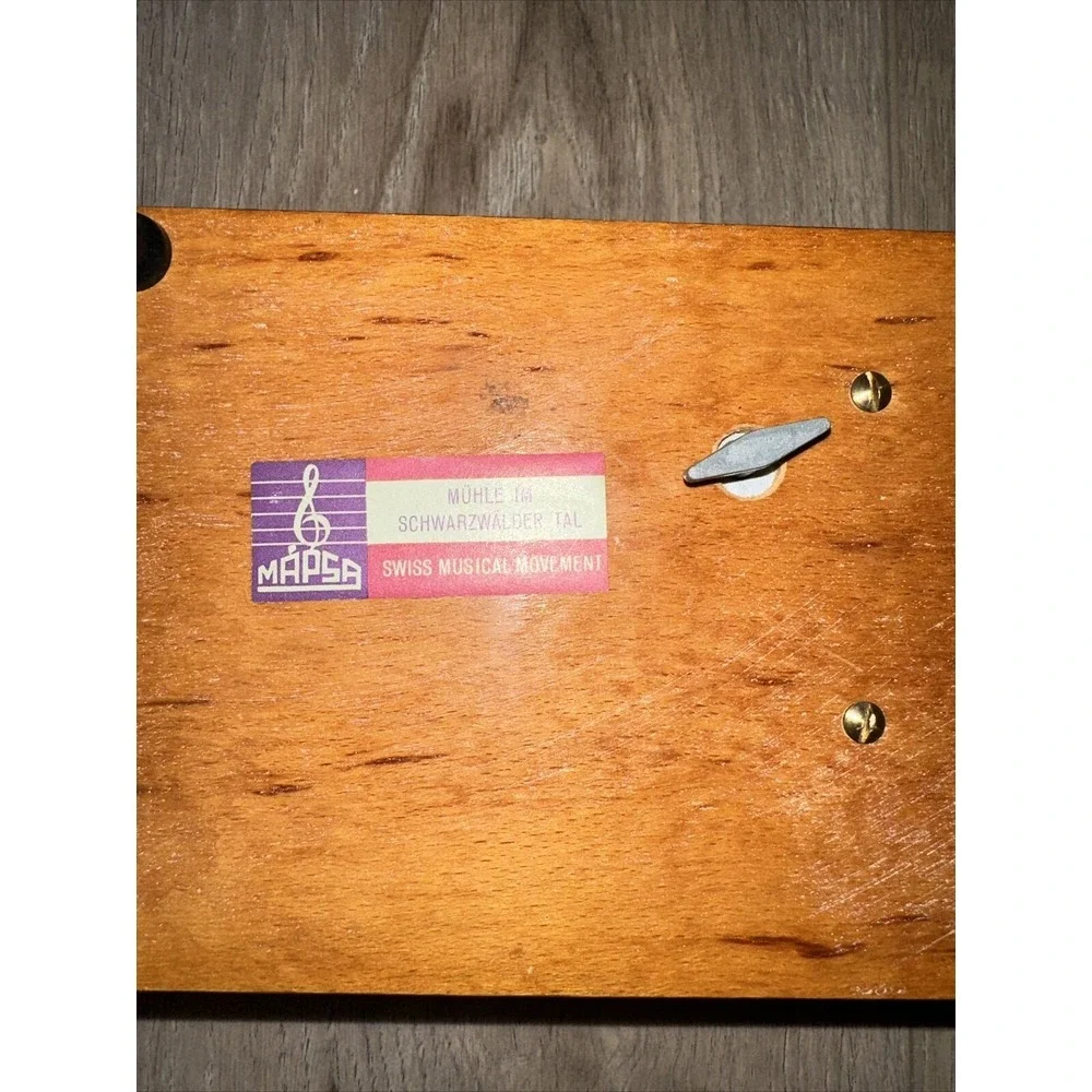 Mapsa Swiss Musical Movement‎ Wooden Trinket Jewelry Box Music Box